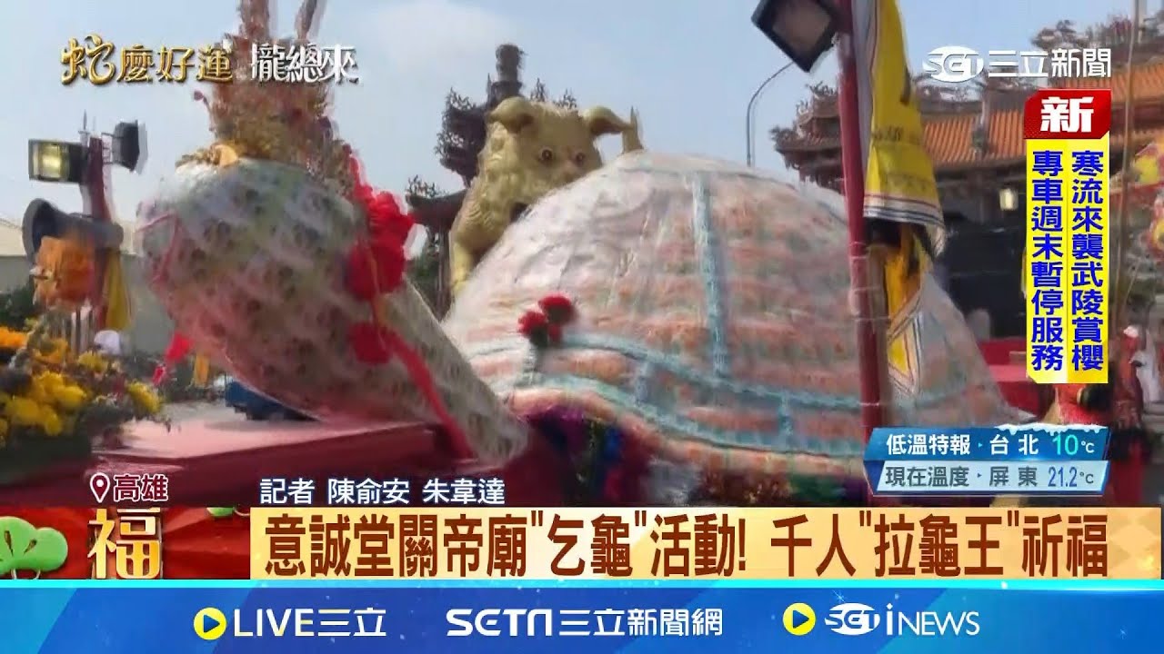 意誠堂關帝廟”乞龜”活動! 千人”拉龜王”祈福│記者 陳俞安 朱韋達│新聞一把抓20250207│三立新聞台
