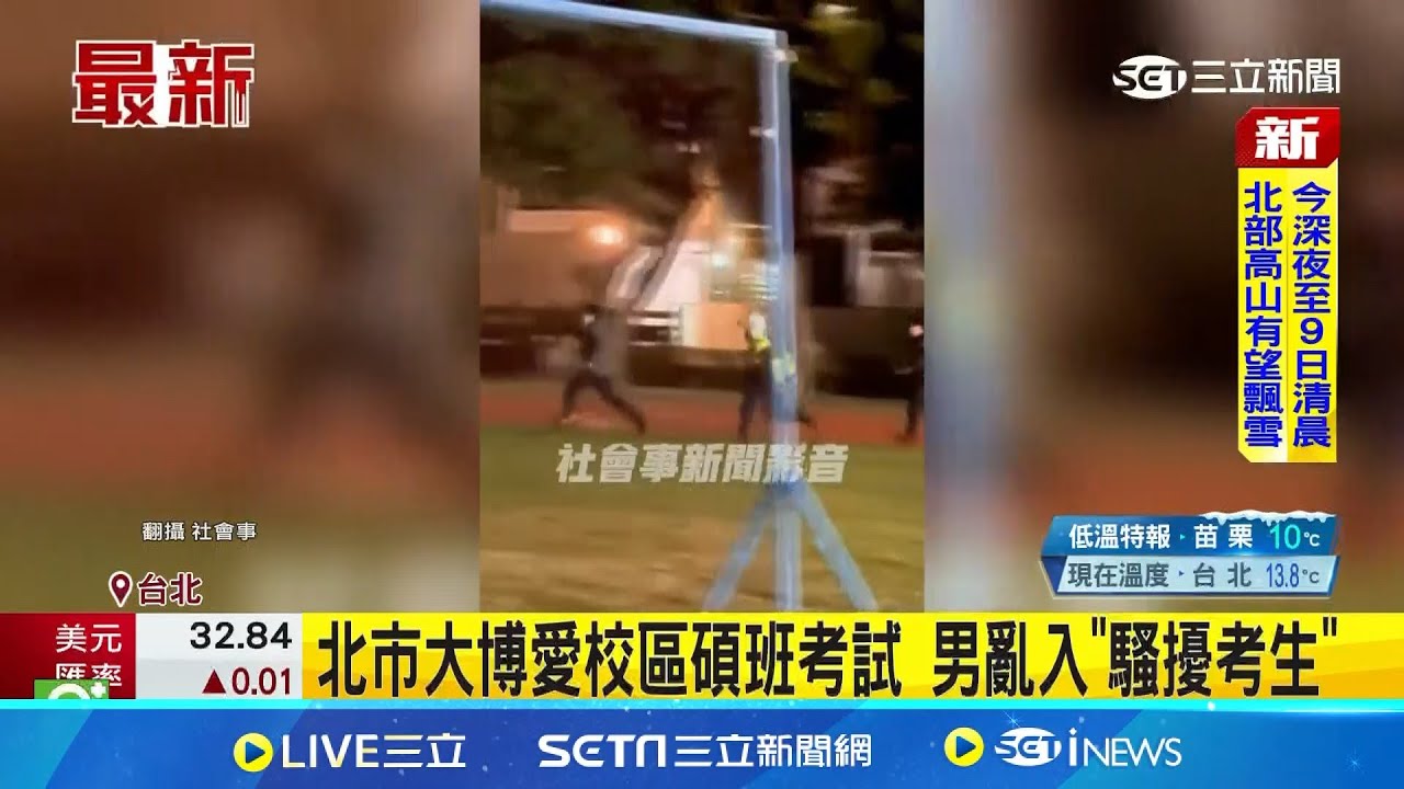 北市大博愛校區碩班考試 男亂入”騷擾考生” 男騷擾考生操場跑給警追! 大吼挑釁遭壓制│記者 陳怡瑄 邱文言│新聞一把抓20250207│三立新聞台