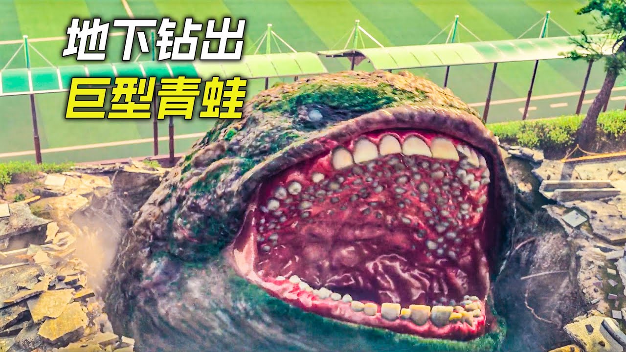 地下鑽出巨型青蛙，張開大嘴將人吞了進去，科幻，奇幻，電影，解說，獵奇，懸疑，冒險，超能力