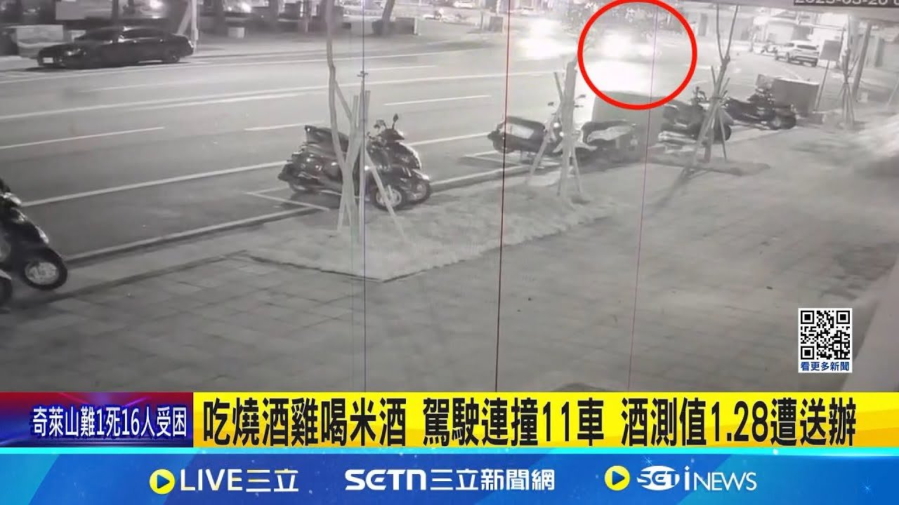吃燒酒雞喝米酒”酒測1.28″ 駕駛撞9機車2汽車 “酒測1.28″吃燒酒雞喝米酒 駕駛連撞11車遭送辦 │記者 洪淑珠 涂永全 胡時瑛 │新聞一把抓20250320│三立新聞台