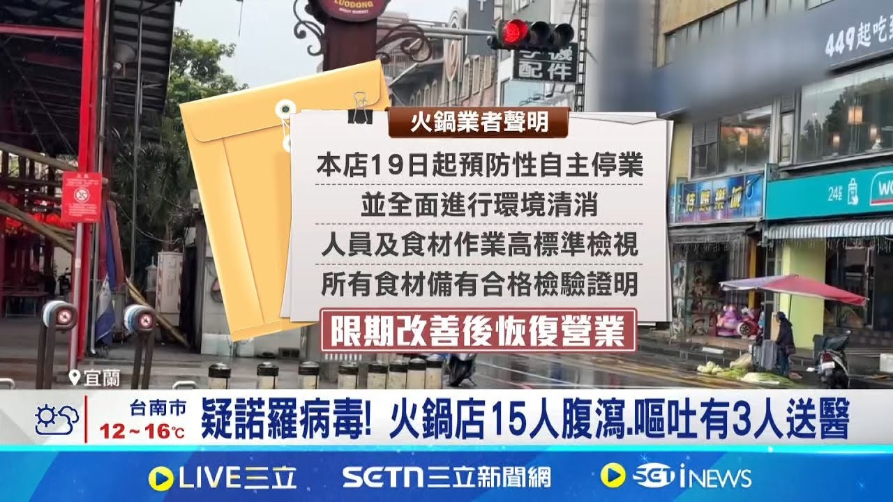 麻辣鍋連鎖店插旗宜蘭! 爆食物中毒15人吐又拉 衛生局稽查缺失限期改善! 業者:自主停業清消│記者 黃國瑞 許家瑜│新聞一把抓20250319│三立新聞台