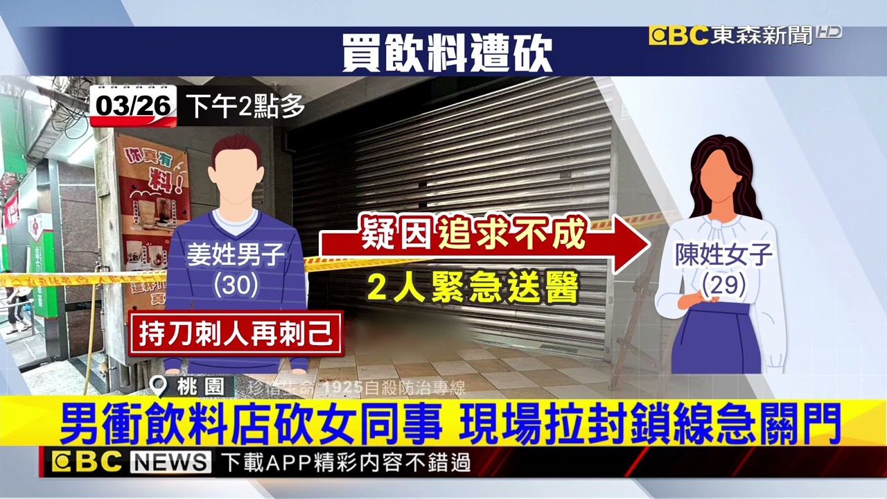 疑求愛不成生恨！ 男尾隨女同事持刀猛刺後自傷@newsebc