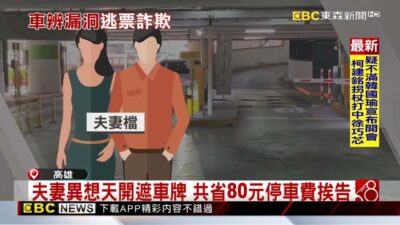 夫妻遮車牌抬欄杆 不繳停車費涉詐欺起訴@newsebc