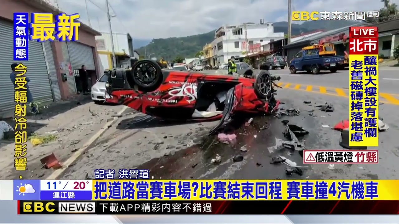 2把道路當賽車場？比賽結束回程 賽車撞4汽機車@newsebc