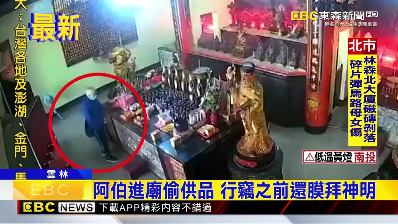 神明也敢偷！阿伯進廟順手牽羊 行竊前還膜拜@newsebc