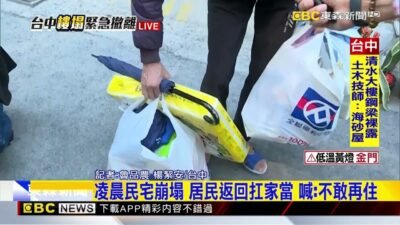 最新》凌晨民宅崩塌 居民返回扛家當 喊：不敢再住@newsebc