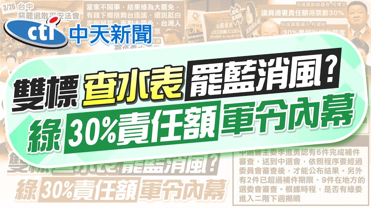 【張雅婷報新聞】罷藍認消風! 郭正亮點名他們:連署數會降 | 花蓮查水表案! 民政處長50萬交保檢抗告 精華版 @中天電視CtiTv