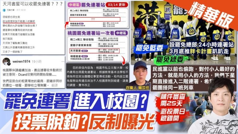 【簡至豪報新聞】政治進入校園? 元智天河書屋擺攤連署罷免?|賴苡任曝"罷瑤二階"策略 力拚跟綠的一起投 精華版 @中天電視CtiTv hq720