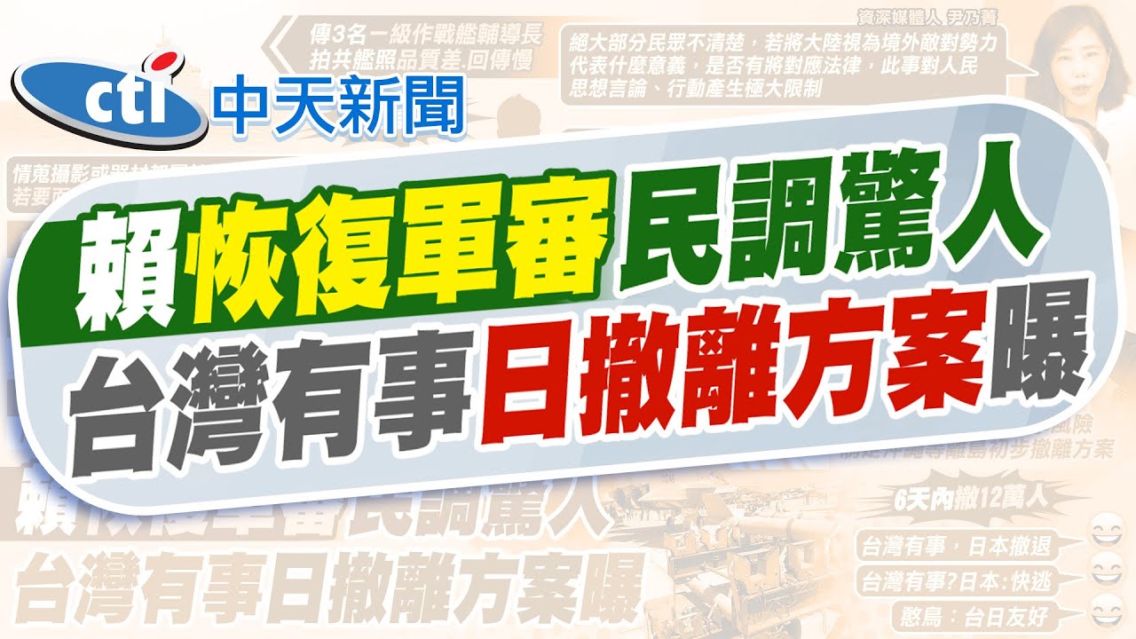 【張雅婷報新聞】共艦照太糊.傳輸晚 懲處輔導長 基層炸鍋 | 談台海問題! 鄭永年:賴最近動作非常危險 精華版 @中天電視CtiTv