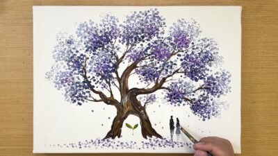 如何簡單地畫一棵樹 |棉花棒繪畫技法|快速繪畫