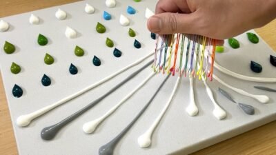 發簪畫技法| 壓克力畫| 水中倒影效果