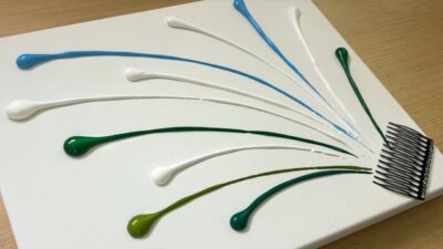 畫蒲公英田野 / 壓克力畫技法 / 髮夾畫