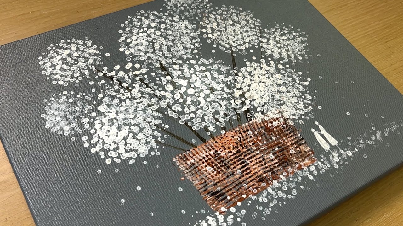 畫花籃 / 畫繡球花 / 壓克力畫技法