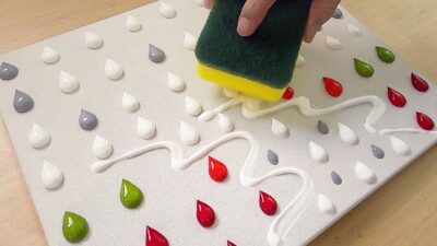 如何畫一對走在森林裡的情侶 / 紅色壓克力畫技法