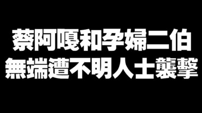 【重大事件】蔡阿嘎跟孕婦二伯，無端遭受襲擊！緊急送醫....